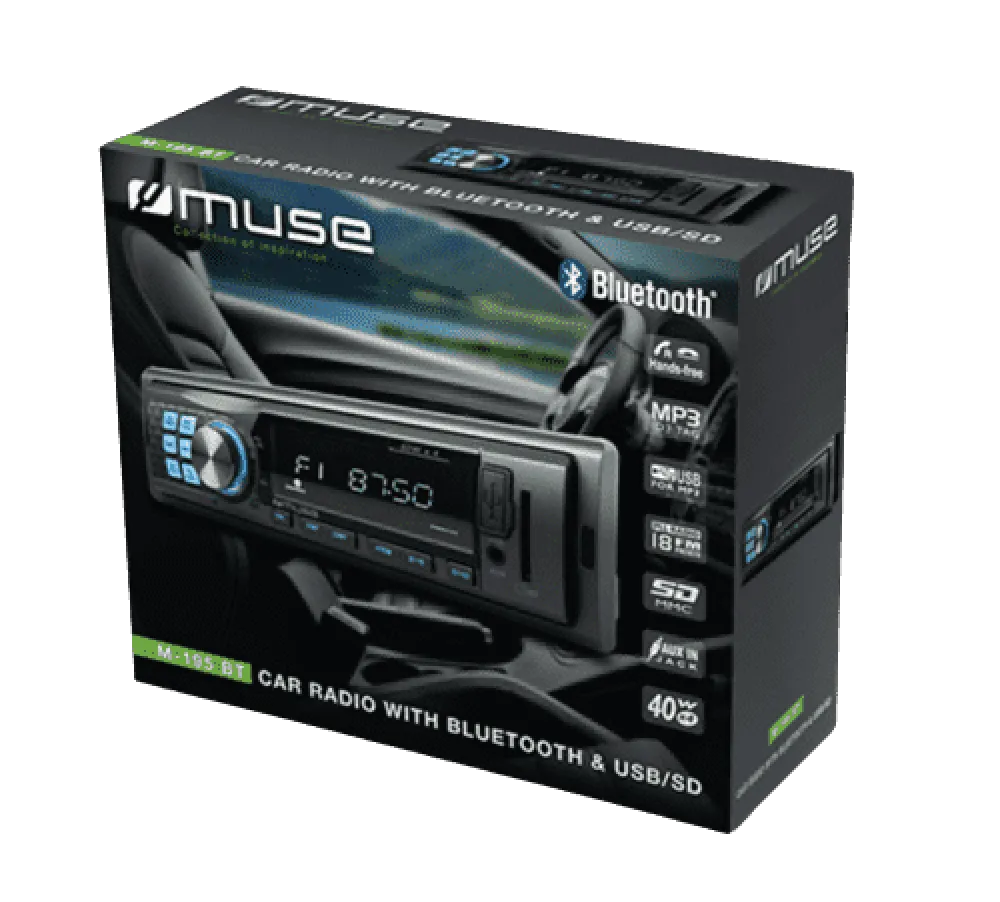MUSE Autoradio M-195 BT Bluetooth - USB-SD - MP3 - Puissance 4 x 40W -
