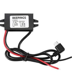 BEEPINGS Convertisseur 24V vers 5V micro USB coudé