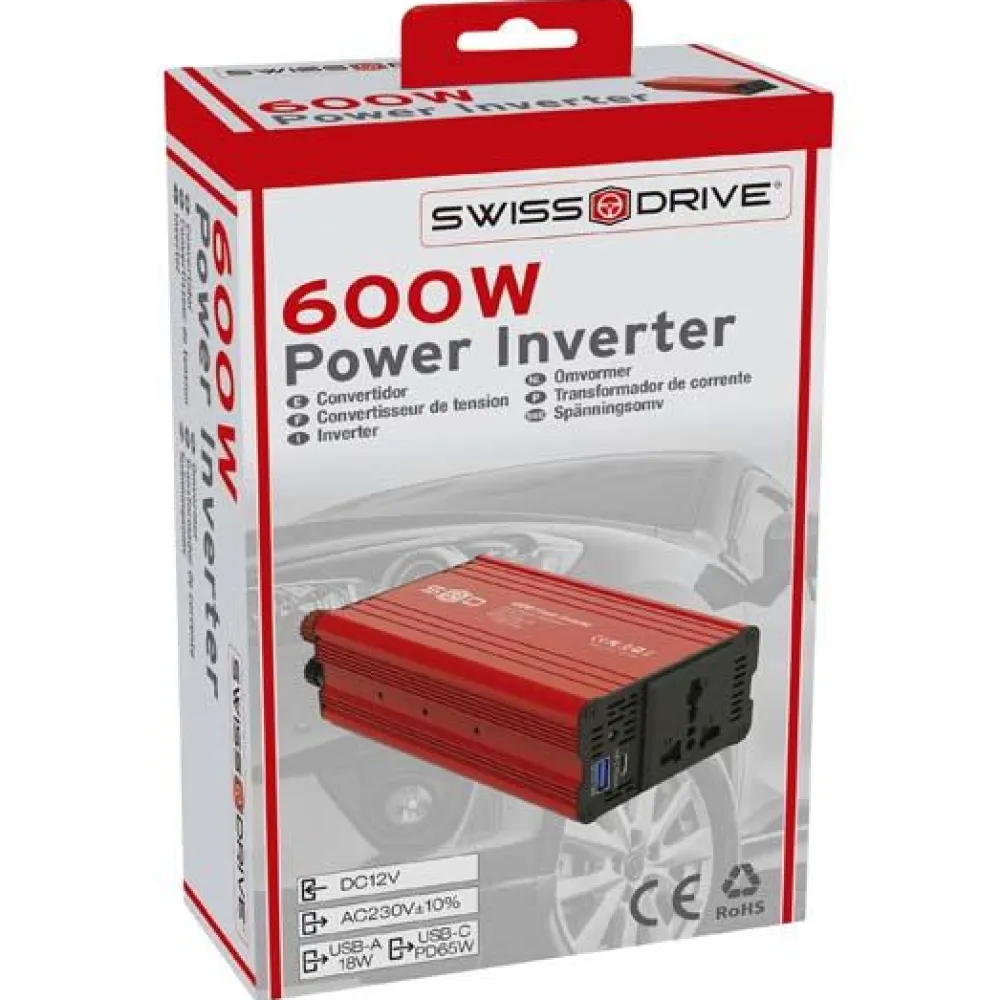 SWISS DRIVE Convertisseur 12v/230v 600w - SWISSDRIV