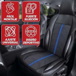 SWISS DRIVE Couvre siege pvc potenza noir/bleu - SWISSDRIV