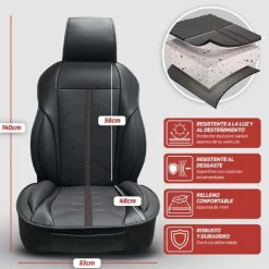 SWISS DRIVE Couvre siege pvc potenza noir/gris fonce - SWISSDRIV