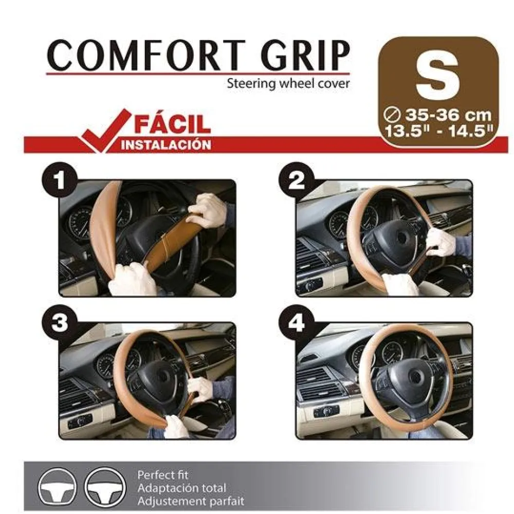SUMEX COUVRE-VOLANT COMFORT GRIP MARRON T.S - 35-36CM