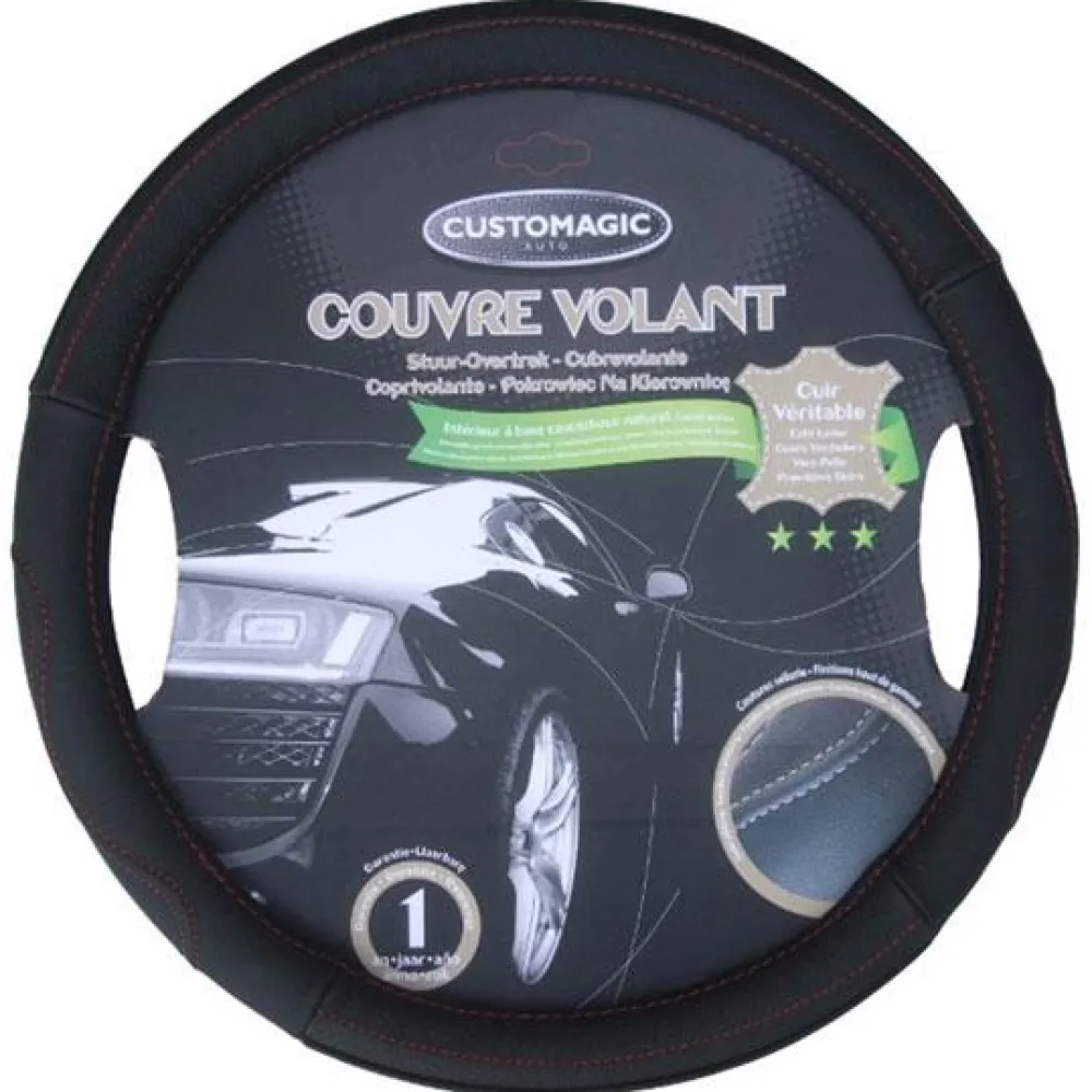 CUSTOMAGIC COUVRE VOLANT CUIR PREMIUM - 187210 -