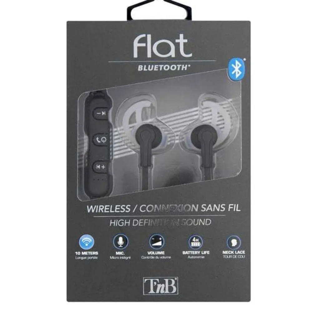 TNB ECOUTEURS BLUETOOTH 4.1 NOIR FLAT - EBFLATBK -