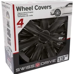 CAR+ 4 enjoliveurs VR 13 pouces Carbone/Noir