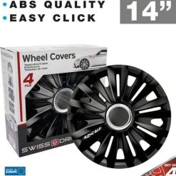 CAR+ Enjoliveurs X 4 14 pouces ILLINOIS  RC BLACK