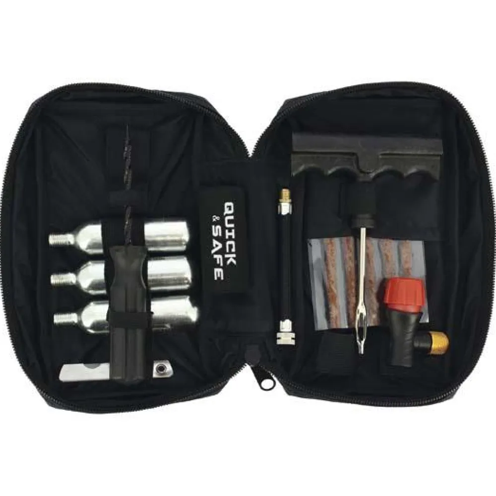 QUICK&SA Kit de reparation pneu complet 14pcs avec co2 -