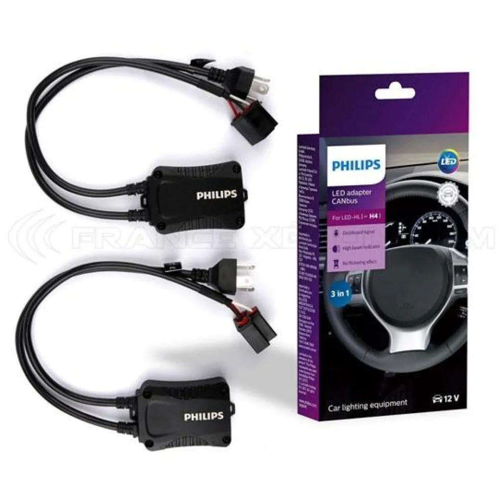 PHILIPS Lot de 2 ADAPTATEURS LED-CANbus 3 en 1 H4
