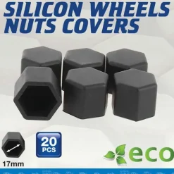 CAR+ Protection silicone ecrous roue noir 17mm 20pcs -