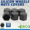 CAR+ Protection silicone ecrous roue noir 19mm 20pcs -